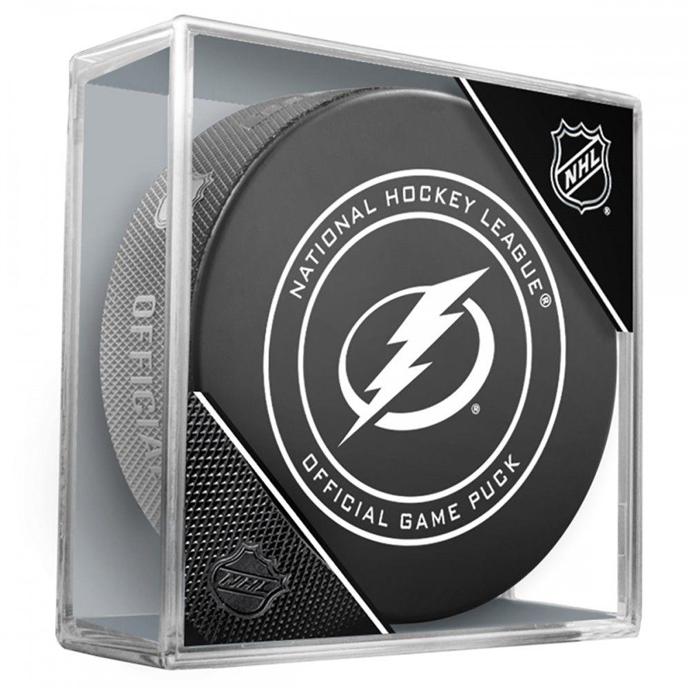 Tampa Bay Lightning Official NHL Game Model Puck In Display Case | AJ Sports.