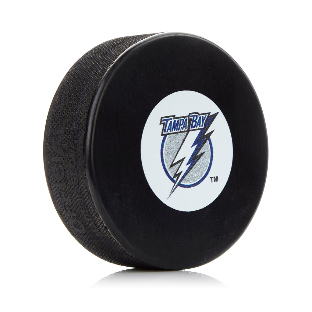 Tampa Bay Lightning Post-Lockout Era Logo Souvenir Hockey Puck | AJ Sports.