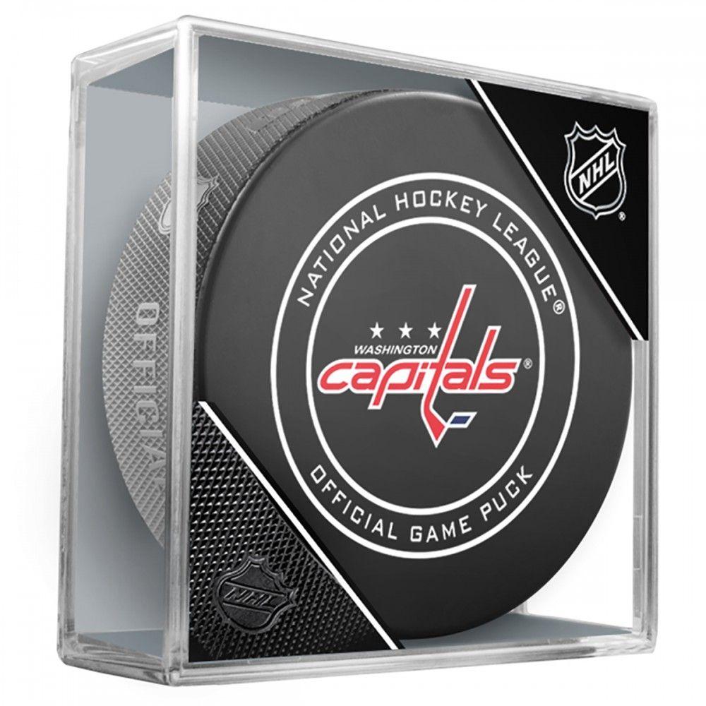 Washington Capitals Official NHL Game Model Puck In Display Case | AJ Sports.