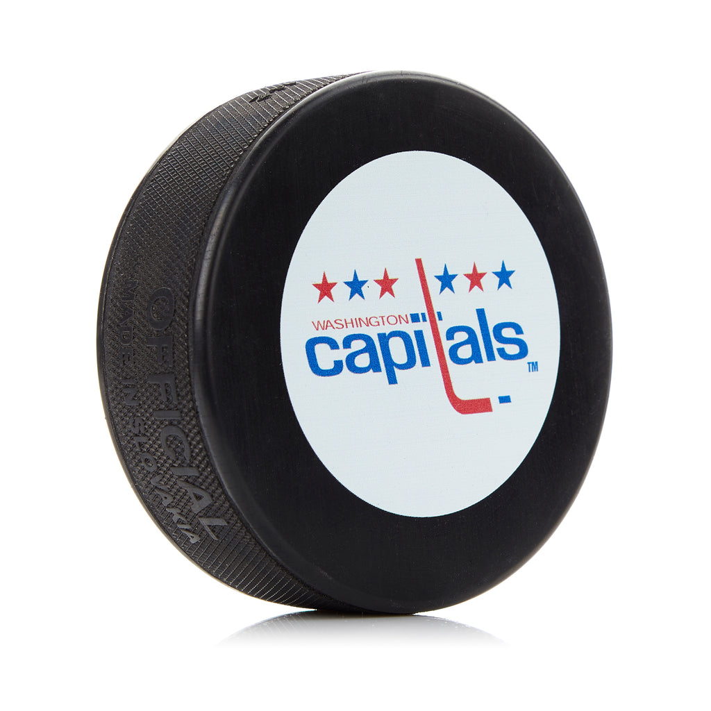 Washington Capitals Large Logo Autograph Model Souvenir Hockey Puck | AJ Sports.