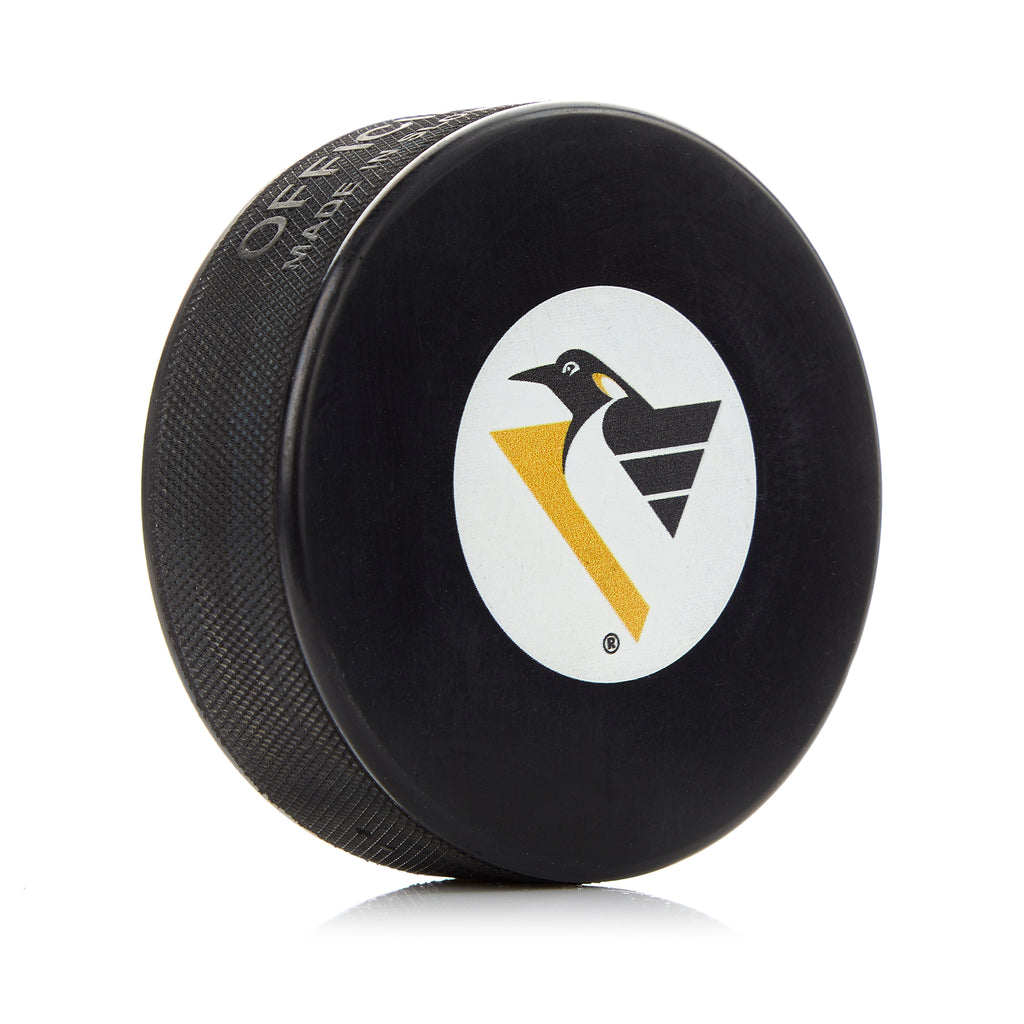 Pittsburgh Penguins First Stanley Cup Era Logo Souvenir Hockey Puck | AJ Sports.