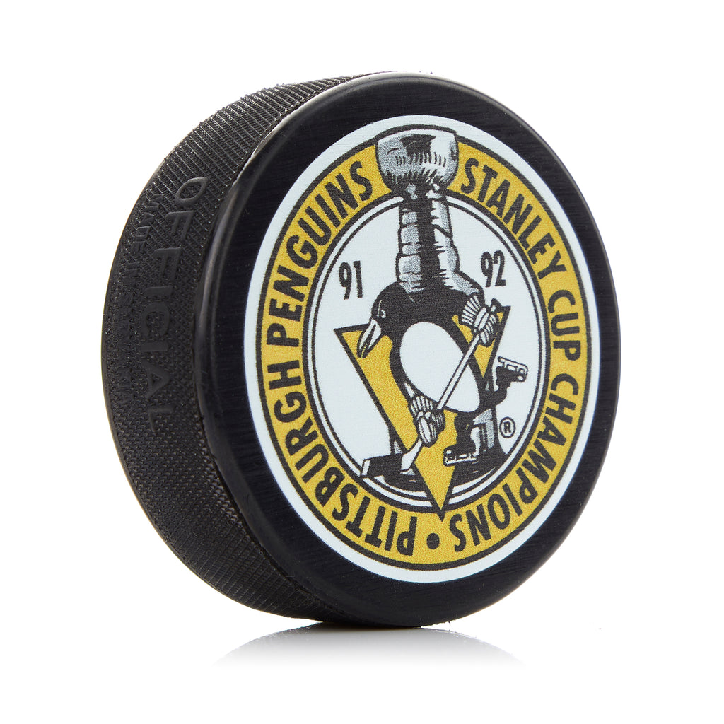 1991/92 Pittsburgh Penguins Stanley Cup Champions Souvenir Hockey Puck | AJ Sports.