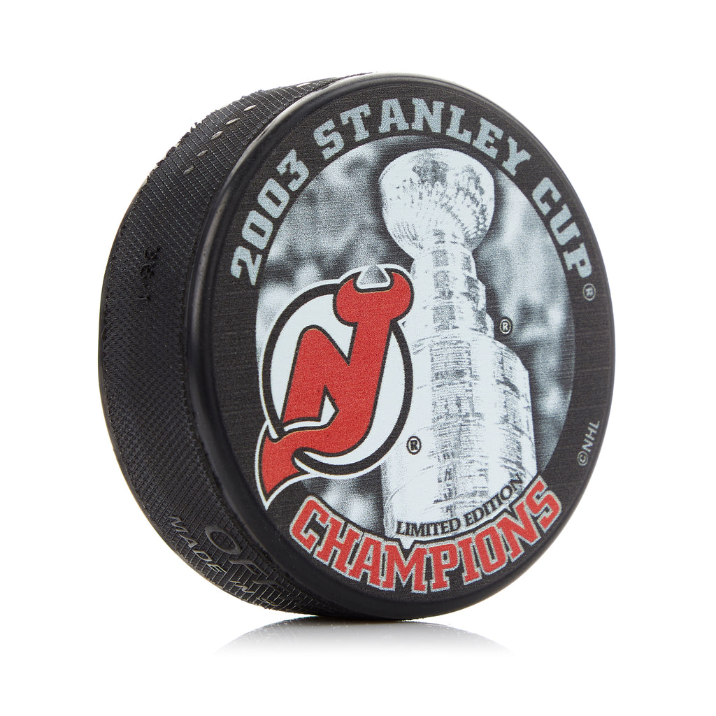 2003 New Jersey Devils Stanley Cup Champions Souvenir Hockey Puck | AJ Sports.