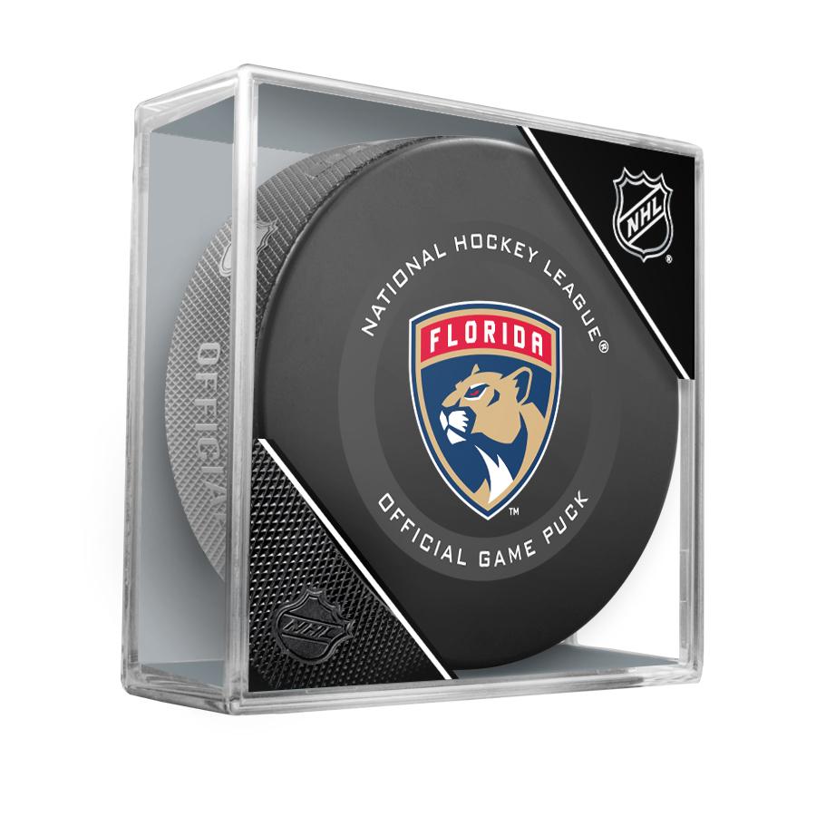 Florida Panthers Official NHL Game Model Puck In Display Case | AJ Sports.