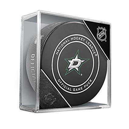 Dallas Stars Official NHL Game Model Puck In Display Case | AJ Sports.