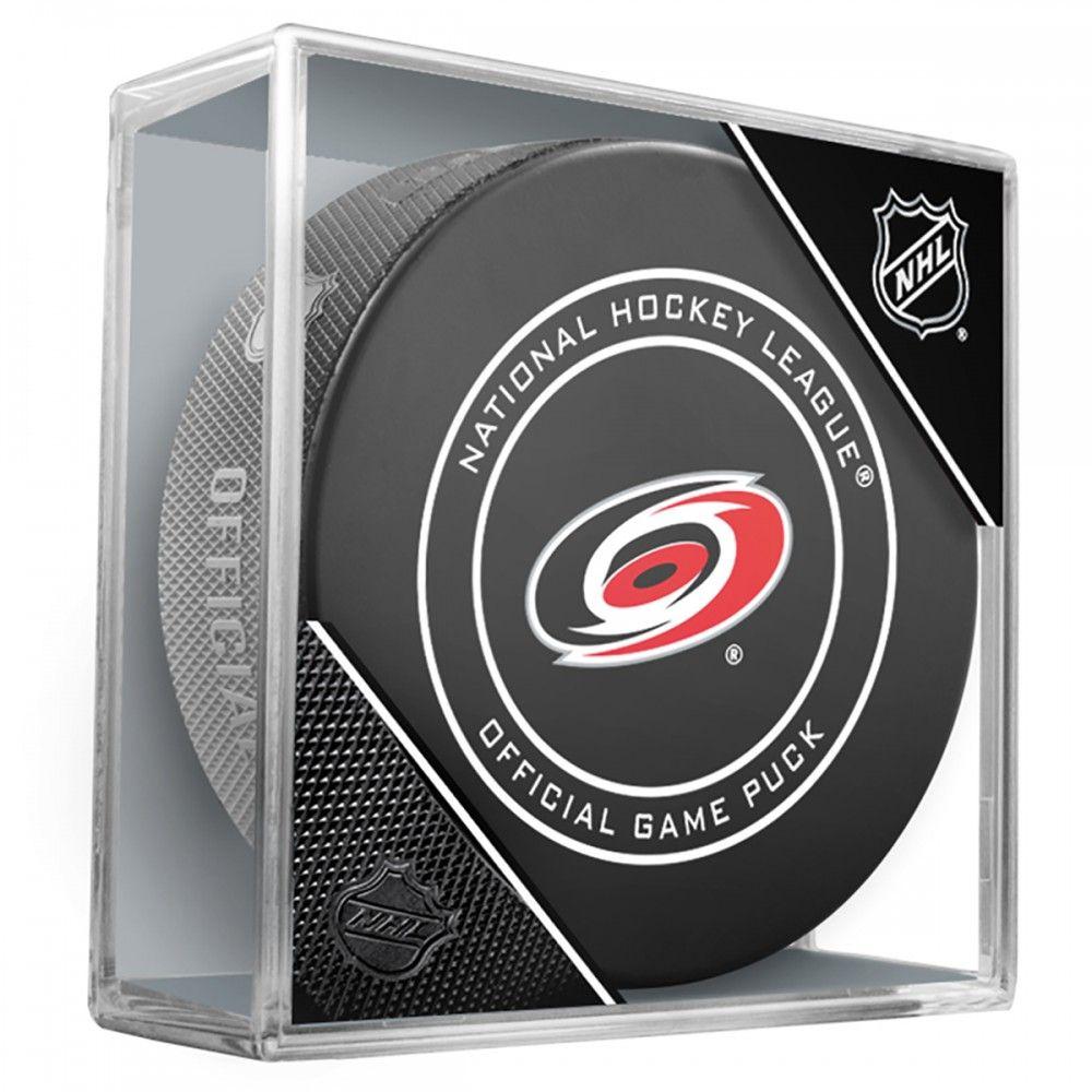 Carolina Hurricanes Official NHL Game Model Puck In Display Case | AJ Sports.