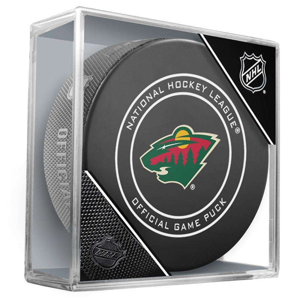 Minnesota Wild Official NHL Game Model Puck In Display Case | AJ Sports.