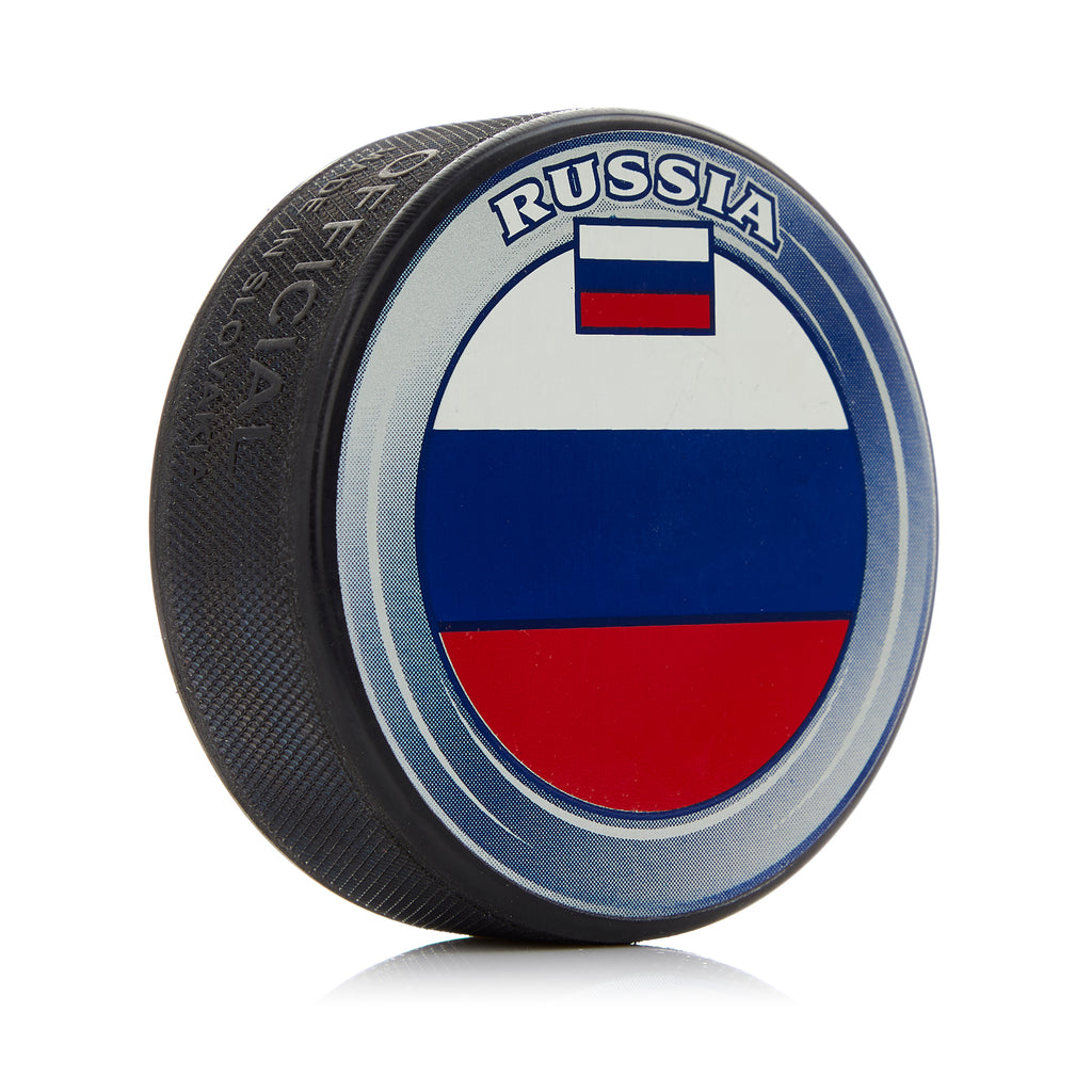 Russia Flag Designed Souvenir Hockey Puck | AJ Sports.