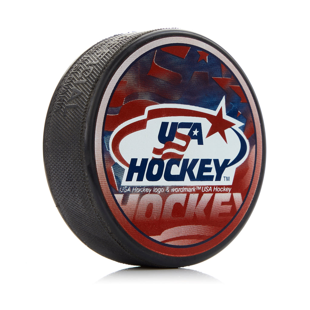 USA Hockey Large Logo Autograph Model Souvenir Hockey Puck | AJ Sports.