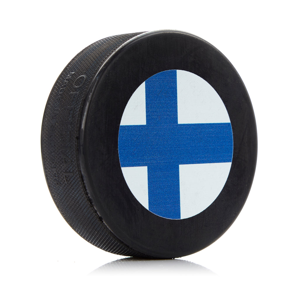 Finland Flag Souvenir Hockey Puck | AJ Sports.